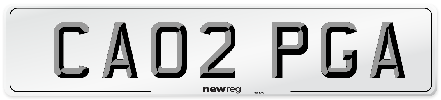 CA02 PGA Number Plate from New Reg